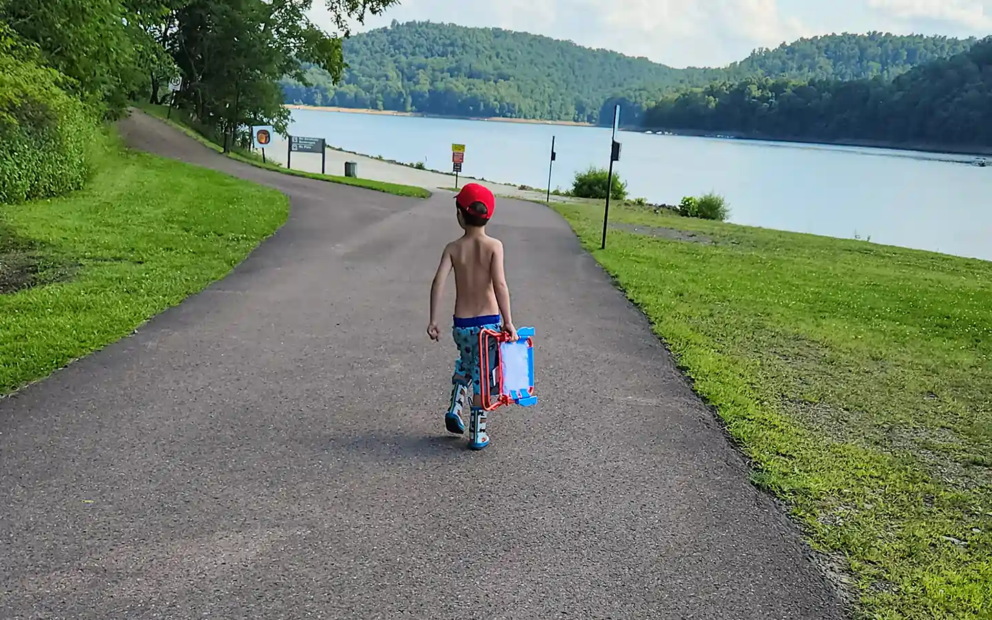 Walking by the lake at Youghiogheny